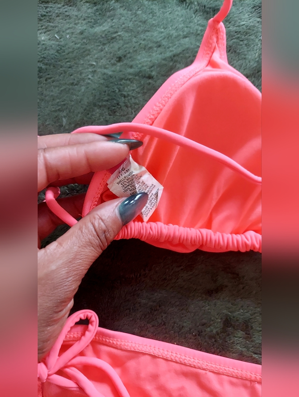 Neon Pink Triangle String Bikini Set - Picture 4 of 5